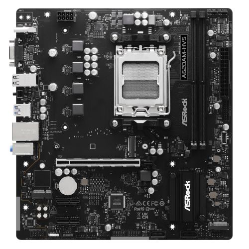 Asrock A620AM-HVS, AMD A620A, AM5, Micro ATX, 2 DDR5, VGA, HDMI, GB LAN, 2x M.2 Asrock A620AM-HVS, AMD A620A, AM5, Micro ATX, 2 DDR5, VGA, HDMI, GB LAN, 2x M.2